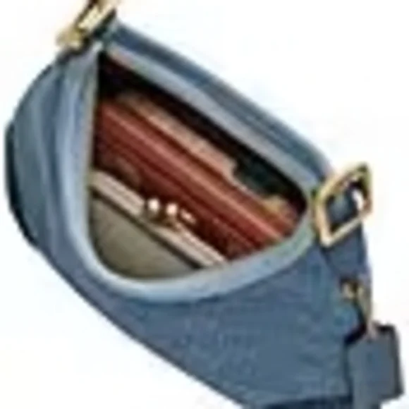 Coach Denim Blue Shoulder Bag with Gold Hardware - Picture 5 of 6